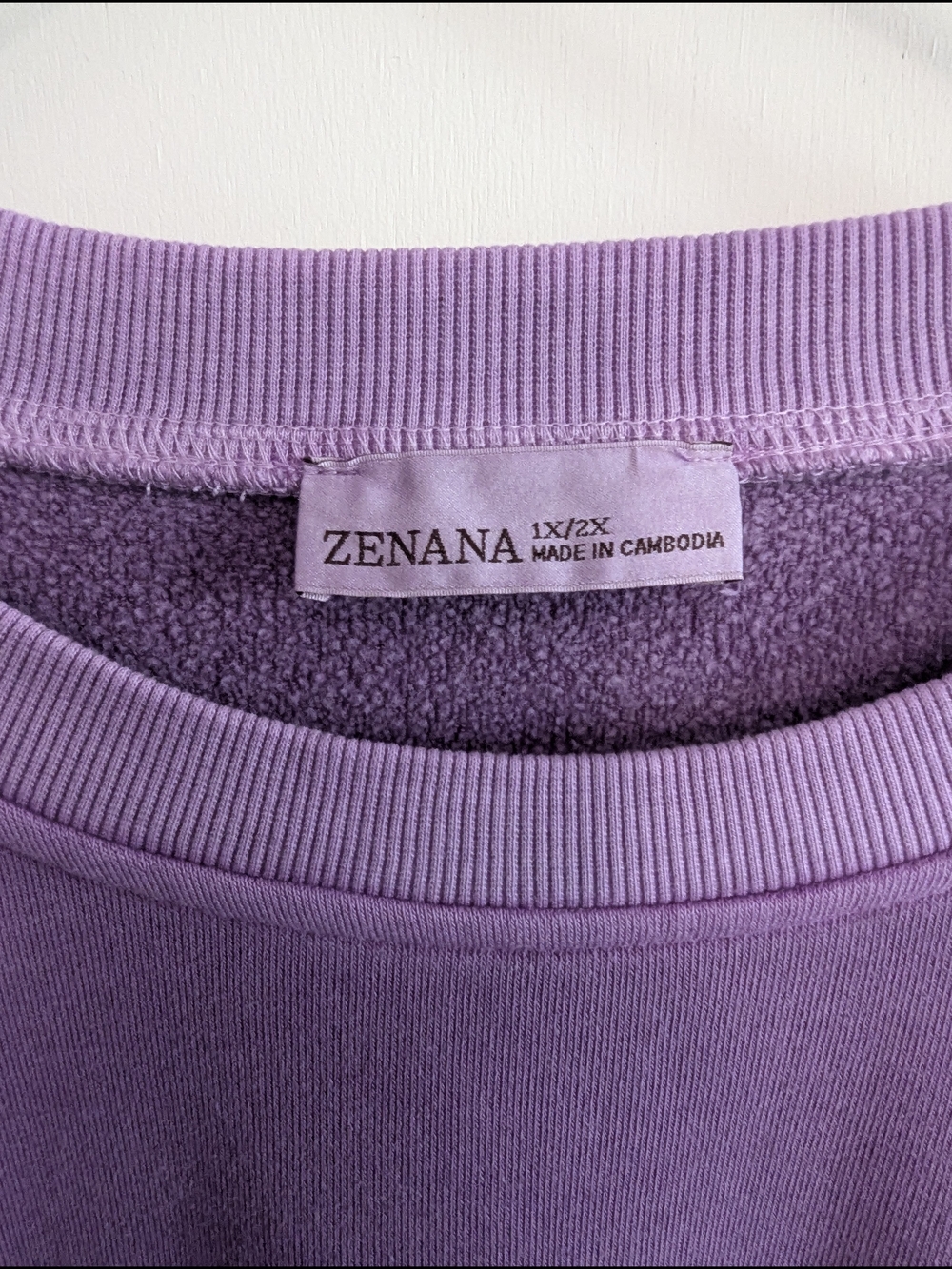 Zenana Outfitters Lilac Scoop Neck Pullover